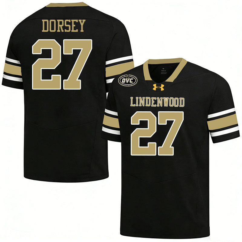Lindenwood Lions #27 DeDe Dorsey College Football Jerseys,Uniforms-Black